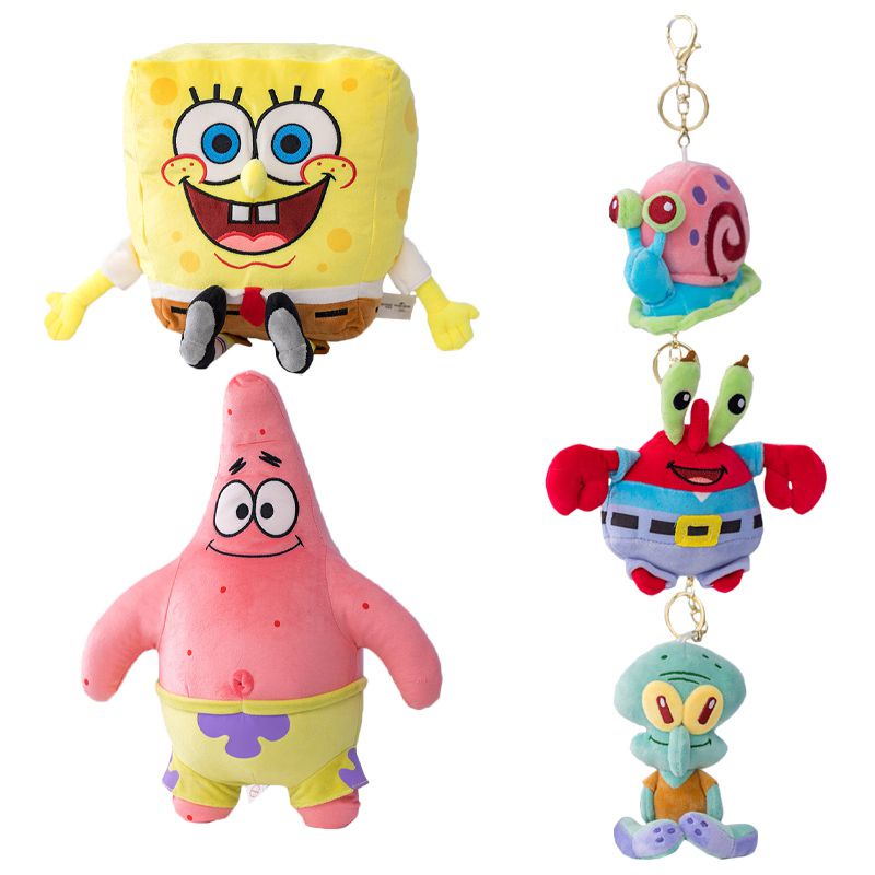 Liontin Plush Squidward Star SpongeBob Patrick Hadiah Boneka Boneka Lucu Lembut Boneka Mainan