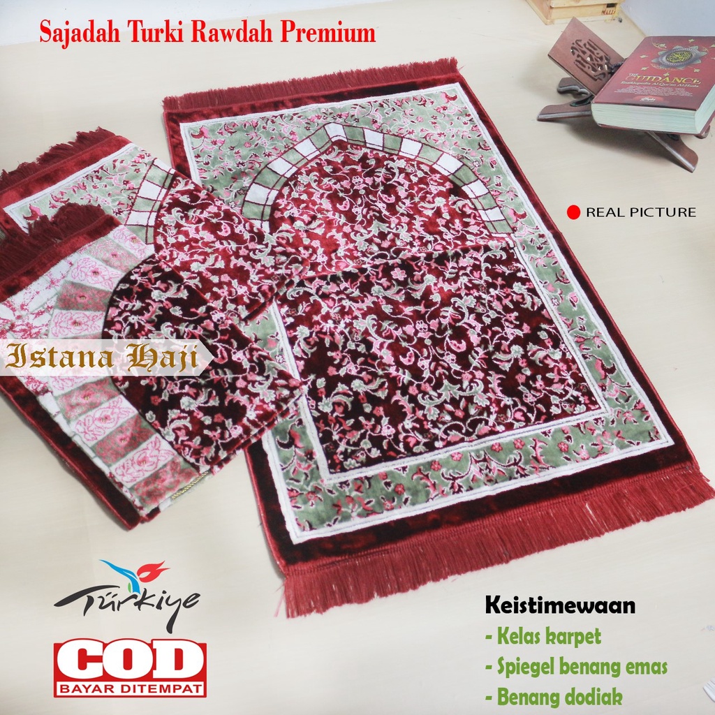 Sajadah Premium Tebal Sejadah Turki Motif Rawdah