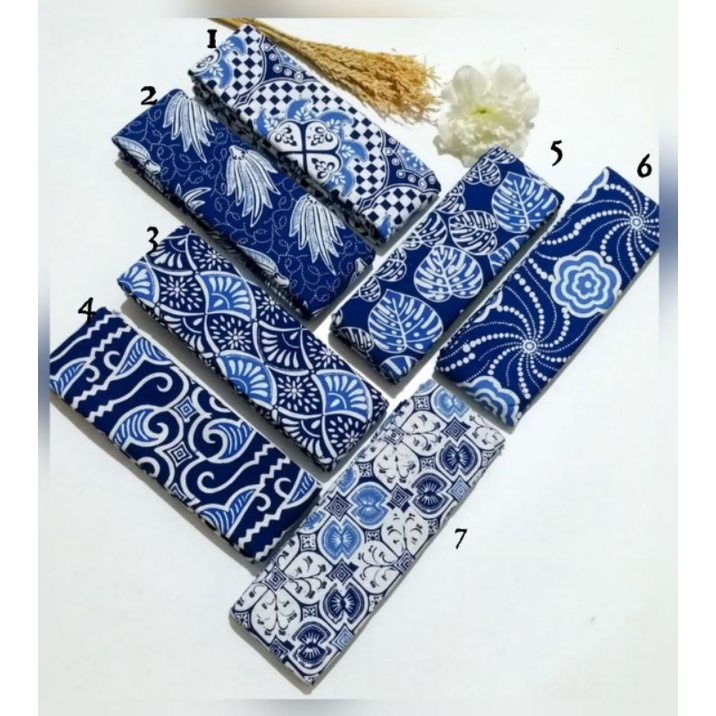 Kain Batik Cap Katun Premium Biru Muda Biru Tua Bahan Batik Cap Biru Kain Batik Biru Batik halusan d