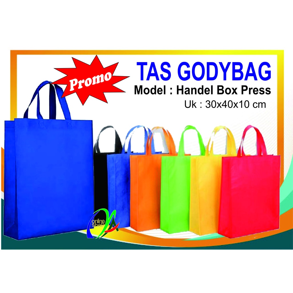 

Tas gody bag, tas sponbund kotak, tas belanja, tas promosi, tas belanja sablon, tas belanja sablon, tas bok nasi kotak, tas kresek, tah tahlilan, tas tujuhbulanan, tas bok makanan