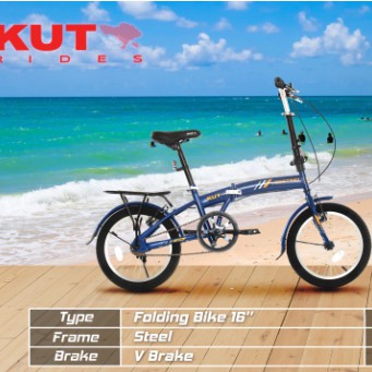 Sepeda Lipat GP 67 16 INCH FAMILY DESTINO KUTA Frame Steel Rem V-Brake Garansi Kredit COD SNI-Blue Orange