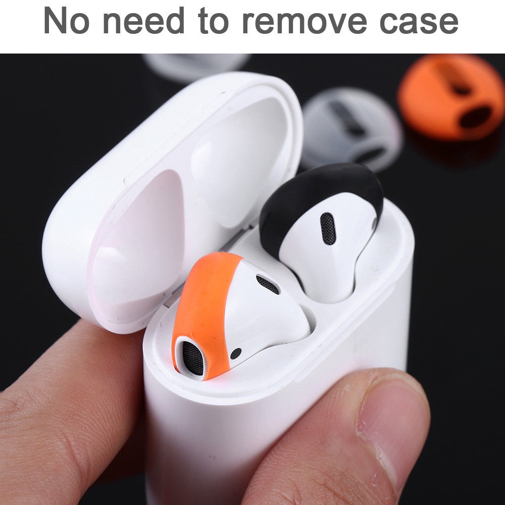 2 Pasang Case Cover Earplug Earphone Bluetooth Bahan Silikon Untuk Iphone