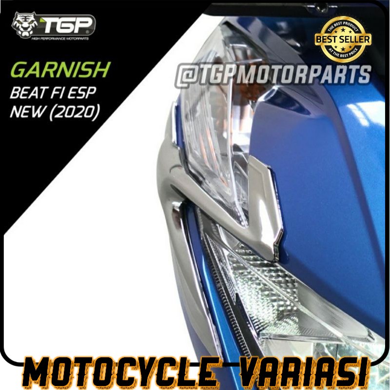 Lis garnish lampu honda beat deluxe 2020 beat street 2020 black chrome TGP