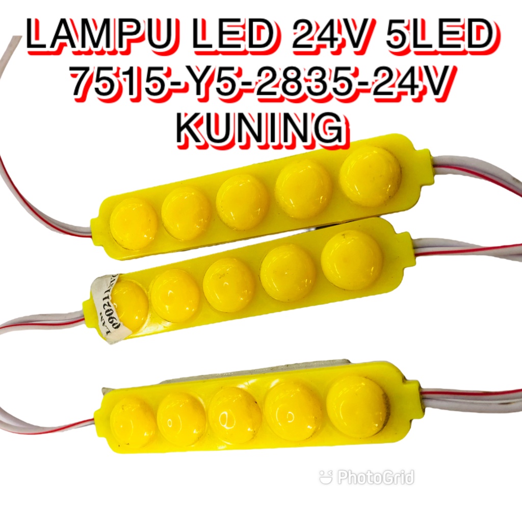 LAMPU LED  24V  5LED 7515-Y5-2835-24V KUNING (5 PCS)