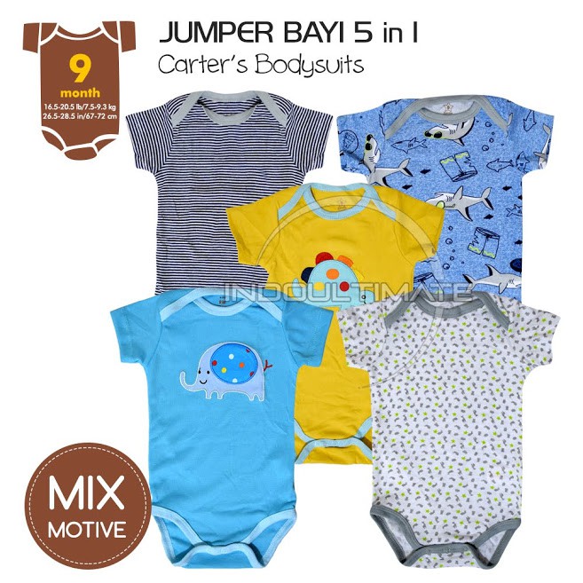 Baju Bayi Newborn 5in1 / Jumsuit Bayi Baru Lahir 0-2 Tahun / Jumpsuit Anak Laki-Laki BC-01-4