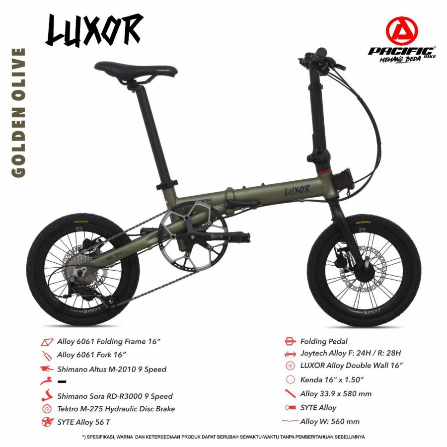 SEPEDA LIPAT PACIFIC LUXOR ALLOY LUXOR REM HIDRAULIC 9 SPEED shimano sora