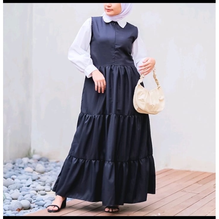 INNAP MAXI CREPE DRESS/INNER DRESS/LONG DRESS TANPA LENGAN