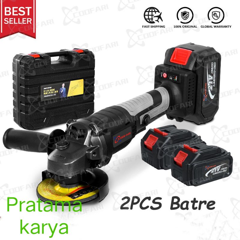 GERINDA CORDLES  BATERAI 21V CORDLESS BRUSHLESS GRINDER
