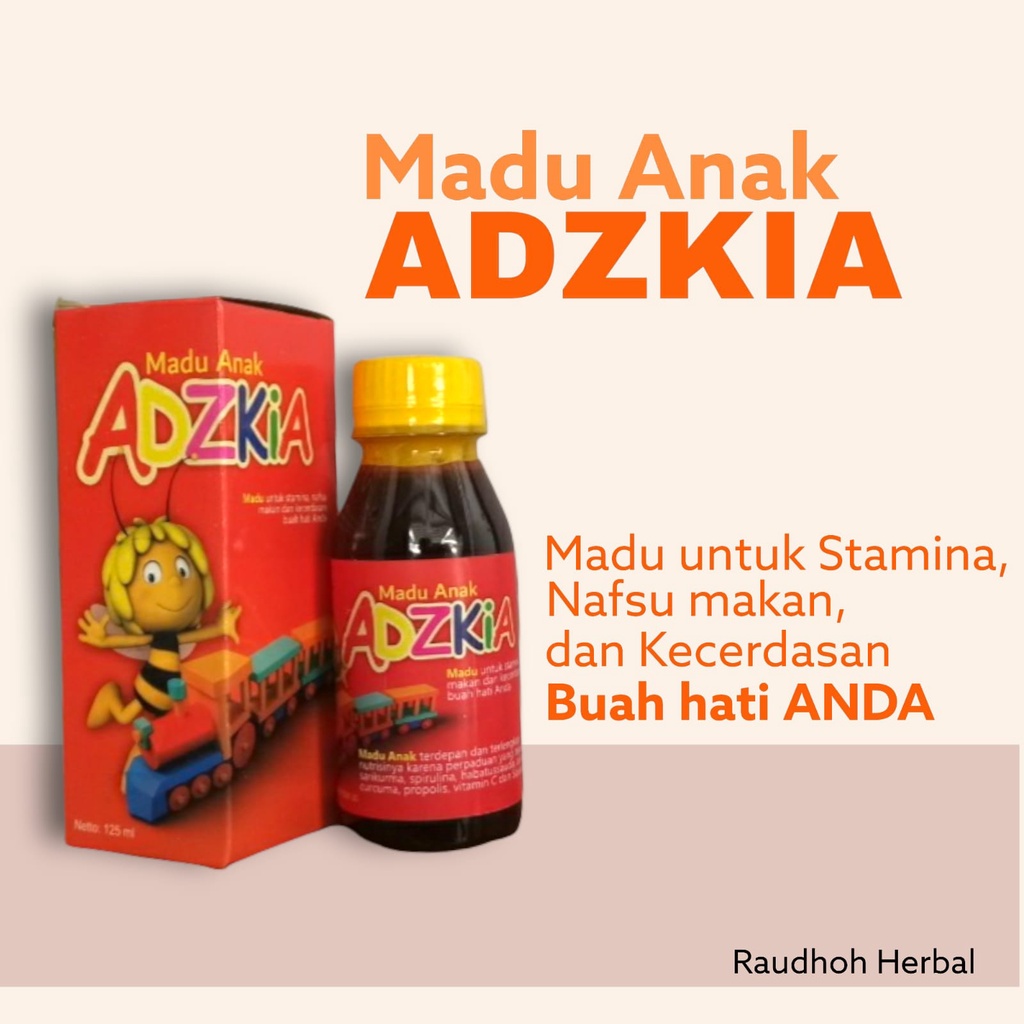 Madu Anak Adzkia Multivitamin dan Suplemen Penambah Nafsu Makan Vitamin Anak Cerdas & Pintar Plus