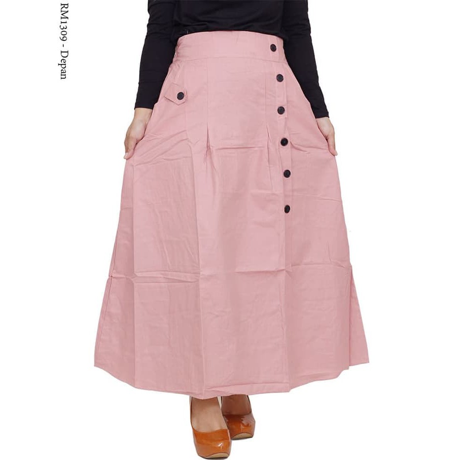 Rok Panjang  Wanita Dewasa Model Payung Bahan Katun Cigaret