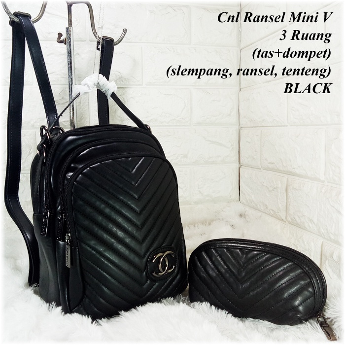 CNL Ransel Mini V 3Ruang Free Dompet