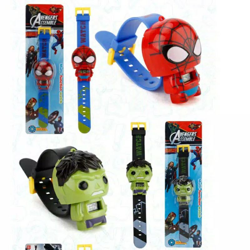 Jam Tangan Karakter Anak Jam Tangan Cartoon batman spiderman frozen hello kity micky minnie