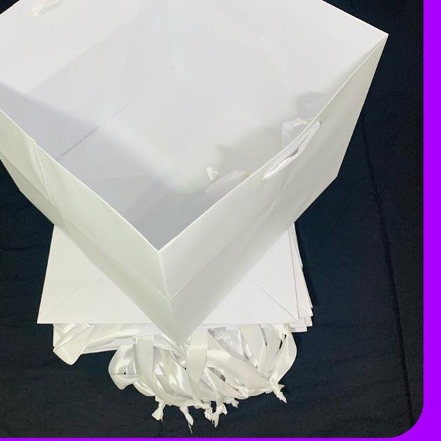 

♔ paper bag kotak 5 WARNA / paperbag Cake Kue Nasi Kotak Bento 26x26x22 / 1 Lusin x 12pcs ♤