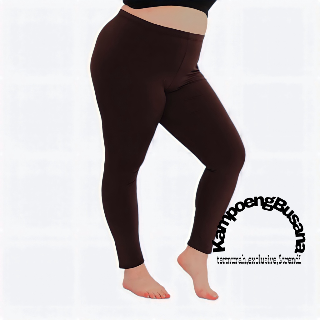 Legging Polos Basic Jumbo Panjang Wanita Bahan Spandek Rayon Premium Muat 60-90 Kg