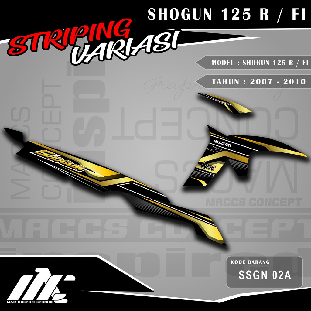 STRIPING VARIASI SUZUKI SHOGUN 125 R/FI - STIKER LIST MOTOR  SHOGUN 125 R/FI MOTIF RACING - SSGN 02