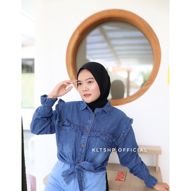 Ootd blouse hijab / Blus wanita modern / Blus jeans