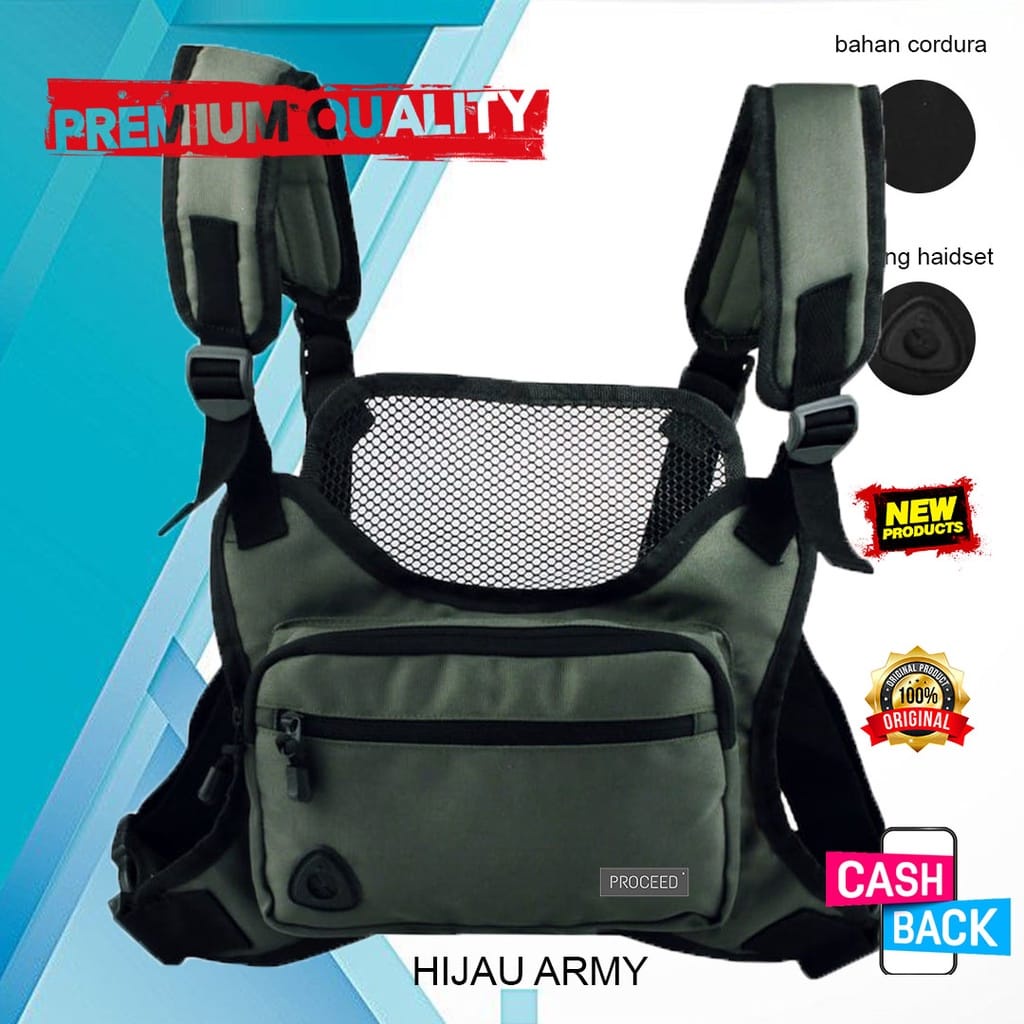 Chest Bag Tas Dada Premium Selempang Pria Depan