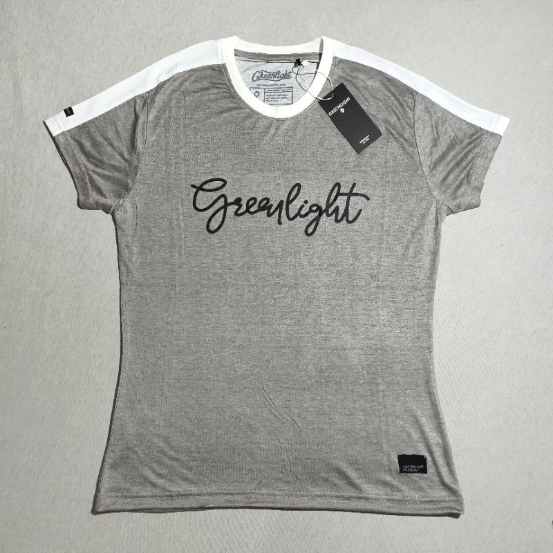 KAOS GREENLIGHT CEWEK KAOS DISTRO WANITA TSHIRT WARNA GREY WHITE