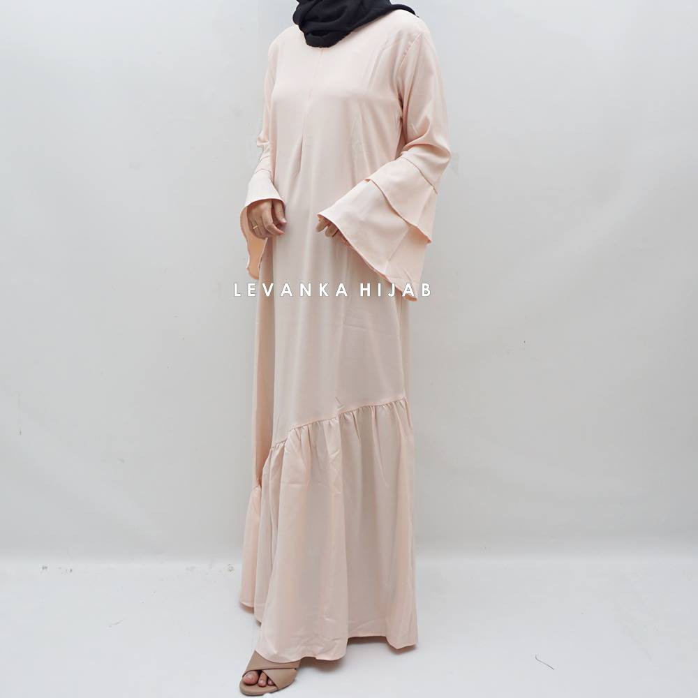 ALMA Dress edisi tangan lonceng, Long dress fashion Hijaber kode GSm