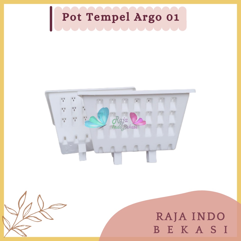 Pot Dinding Argo 01 Putih 21 22 Cm Pot Tempel Pager Argo01 - Pot Vertical Garden Vertikal