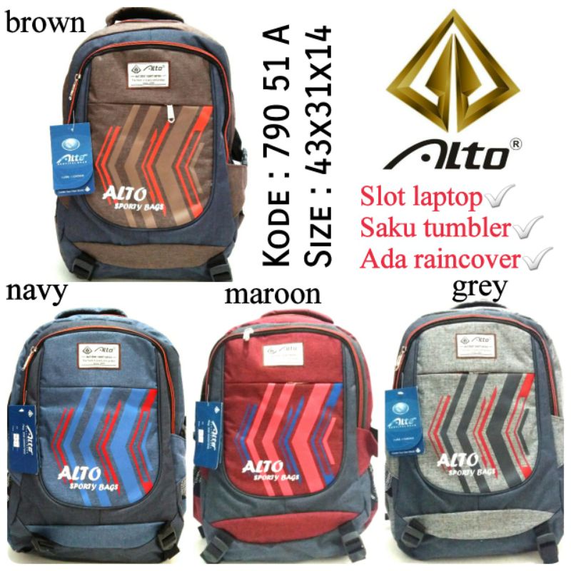 TAS RANSEL SEKOLAH UNISEX TERBARU ORIGINAL BY ALTO ADA RAINCOVER 4Warna  TERMURAH 790 51 A