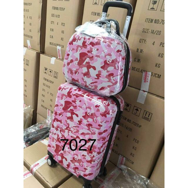 Koper Polo Twin set motif banyak WARNA by KOELKOPER size 20inch dan beautycase 14inchi