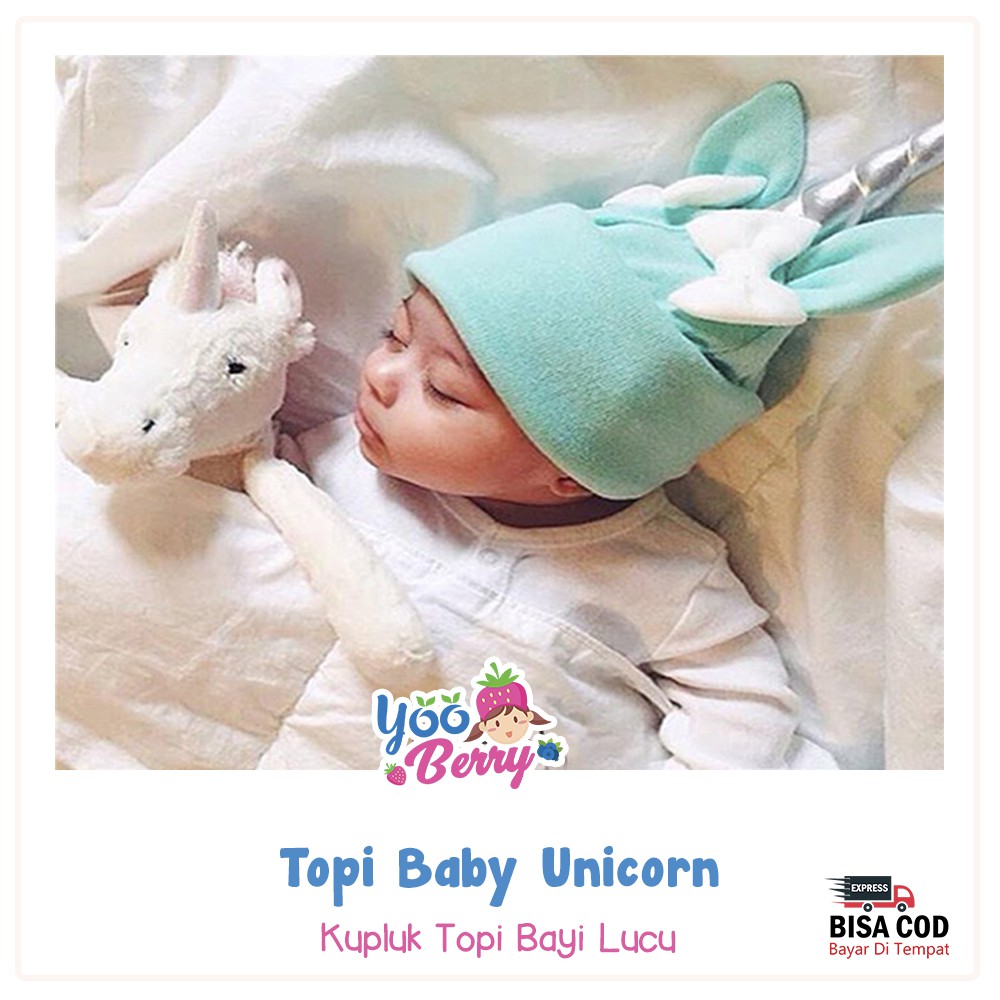 Berry Mart Topi Kupluk Bayi Impor Baby Unicorn Hat Lucu Aksesoris Baju Bayi Berry Mart