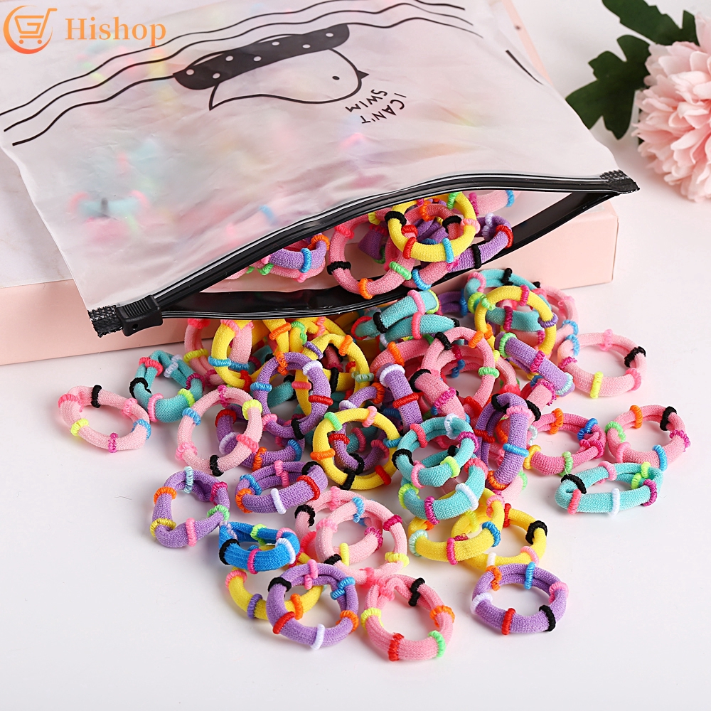 Hair Accessories Hair Ring Lovely Child Candy Colors Fluorescent Color Hair Rope  Small Rubber Band