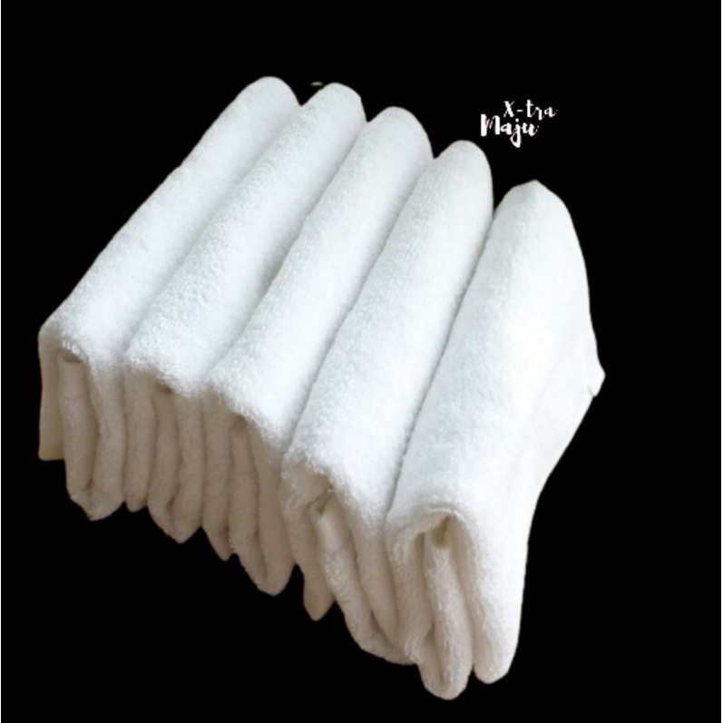 Handuk Muka | Handuk Wajah | Face Towel White Cotton - SAPUTANGAN HANDUK PUTIH