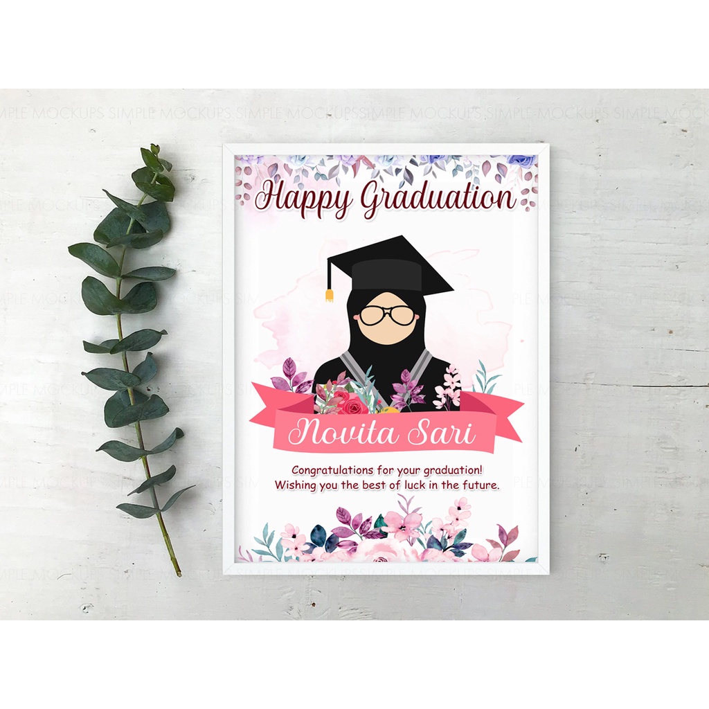 Jual Kado Wisuda Happy Graduation Wall Decor Figura Foto Shopee