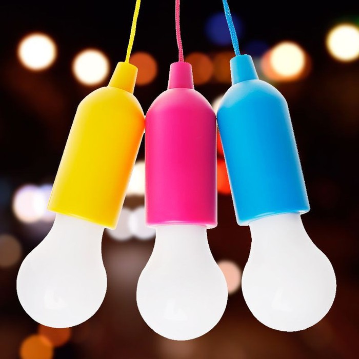 Lampu Hanging / Lampu Warna-Warni  Lucu / Portable LED Pull Cord light Bulb Outdoor Garden Camping