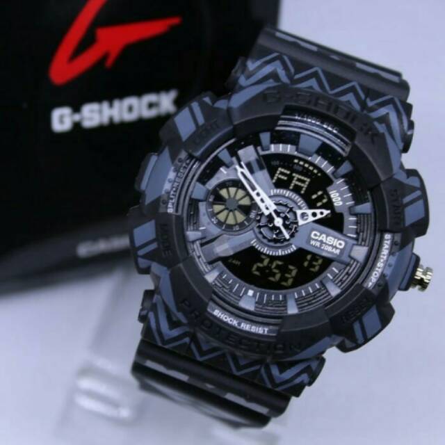 JAM TANGAN PRIA G-SHOCK GA111 BLACK WHITE MOTIF