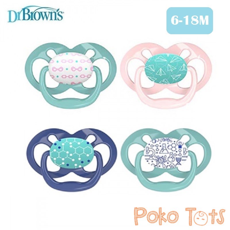 Dr. Brown's Advantage Silicone Soothers 6-18m Stage 2 Isi 2 pcs Soother Pacifier Empeng Dr Browns