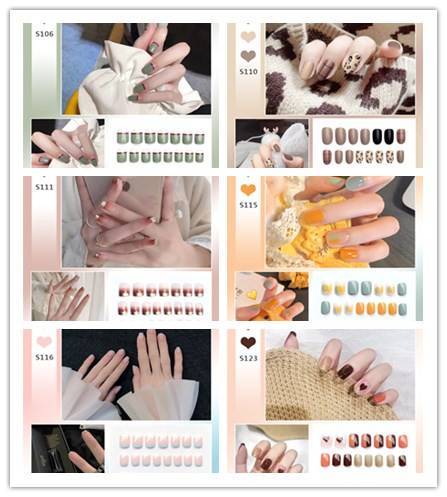 Set Kuku Palsu Full Cover Model Pendek Dengan Kemasan Transparan Untuk Nail Art