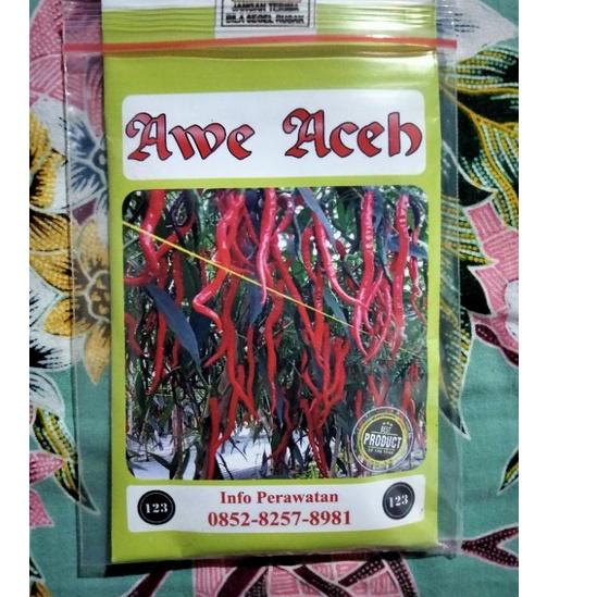 [E-ONE-✓) Cabe Awe Aceh 10 Gram - Benih Cabe Merah Keriting Awe Aceh - Bibit Cabe Awe Aceh - CMK Awe Aceh-premium