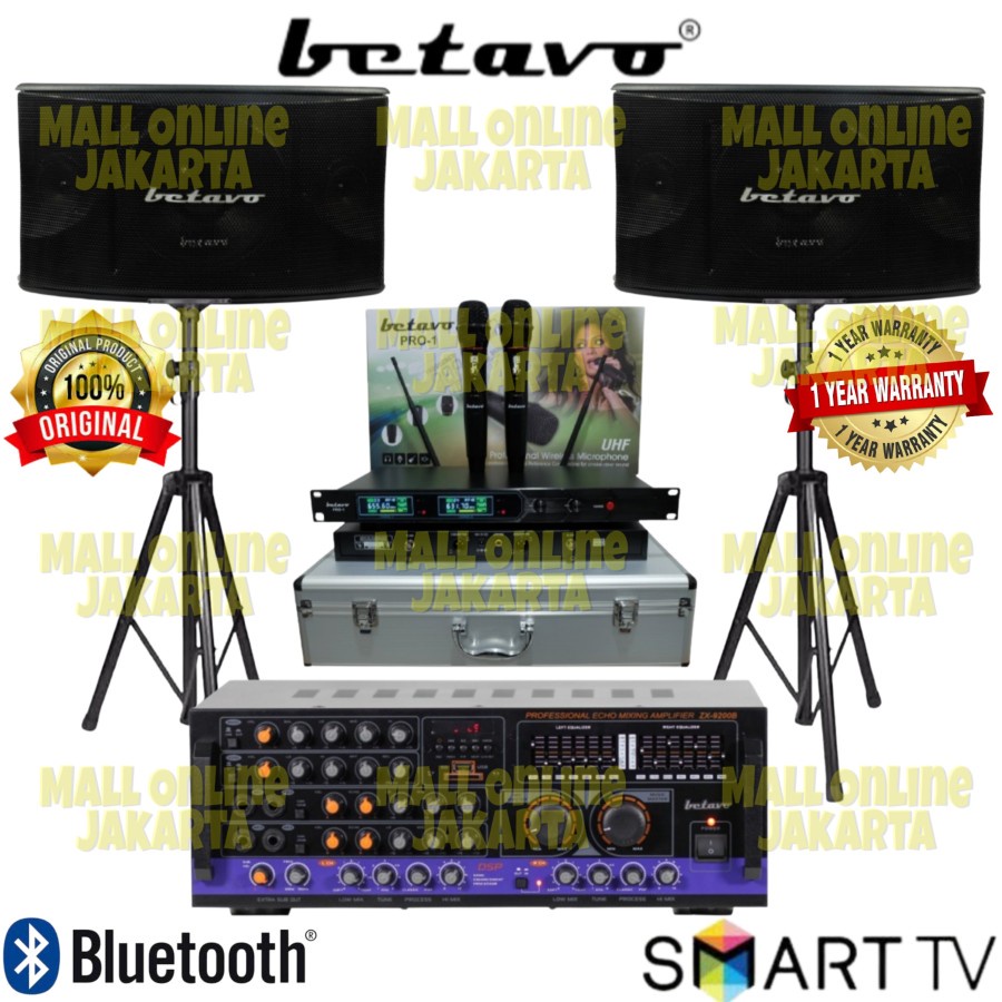 Paket karaoke betavo 10 inch sound system fullset power ampli zx9200b