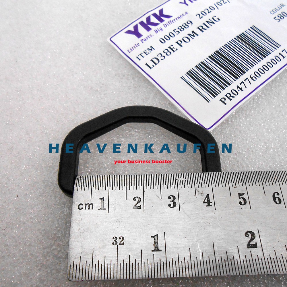 Ring D Tas Merek YKK 3,8 cm Hitam Poly Acetal (POM) Kuat Kokoh Bagus Kualitas Tinggi