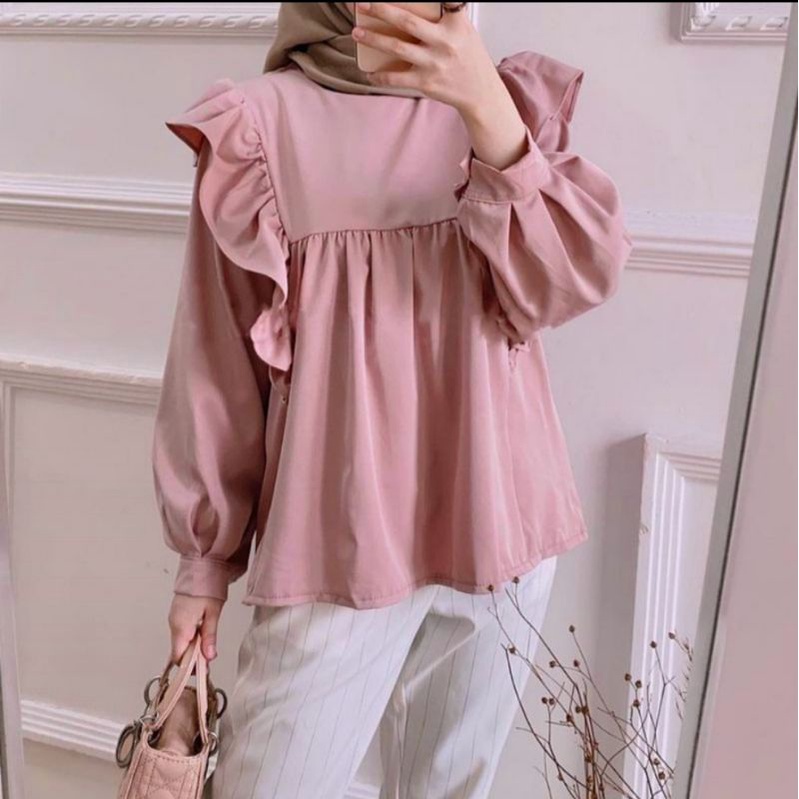 BLOUSE WANITA REMPEL BLOUSE WANITA RUFFLE RIESA TOP RIANA BLOUSE