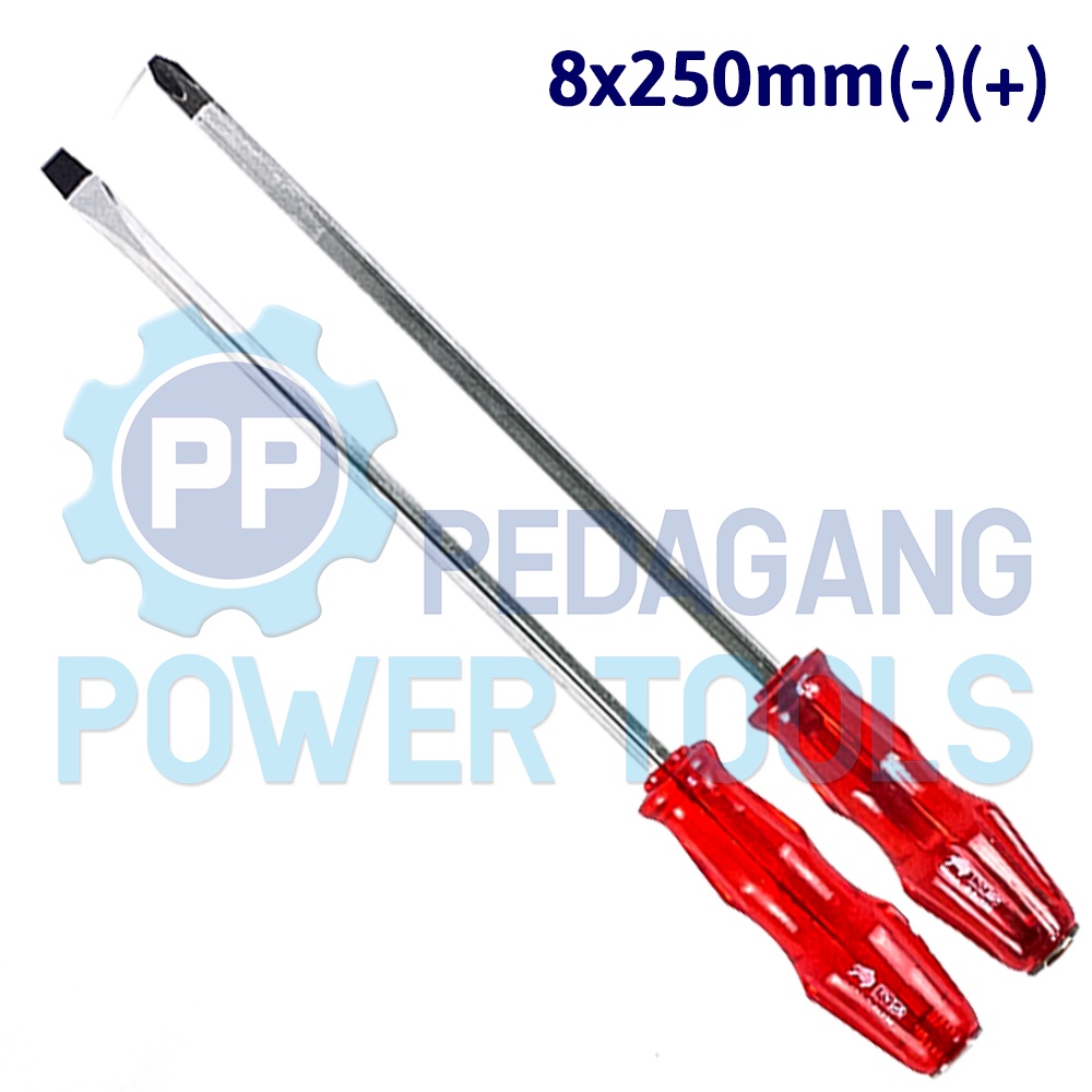 PAKET 2 SET BISON 10&quot; OBENG TEMBUS PLUS MIN KETOK GO THRU SCREWDRIVER