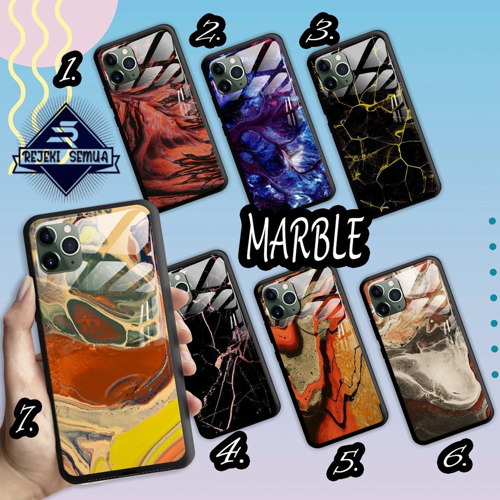 SOFTCASE BACK CASE GLASS KACA MARBLE SAMSUNG A02S A51 M40S A60 A70 A71 RS4079