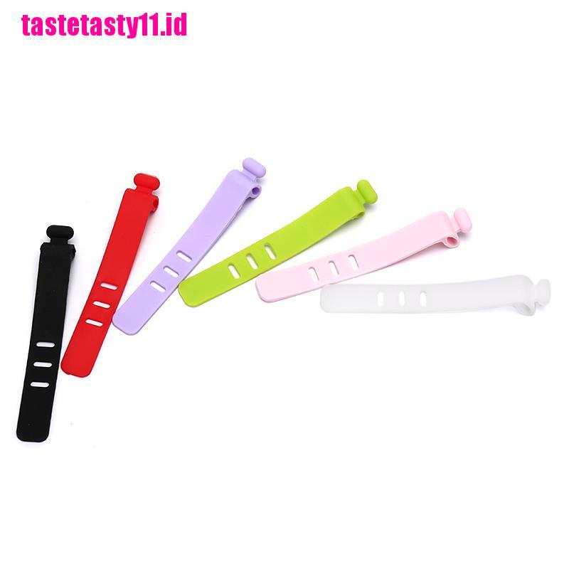 【TTID】Silicone Data Cable Organizer Headphone Cord Finishing Buckle Wrap Tie St