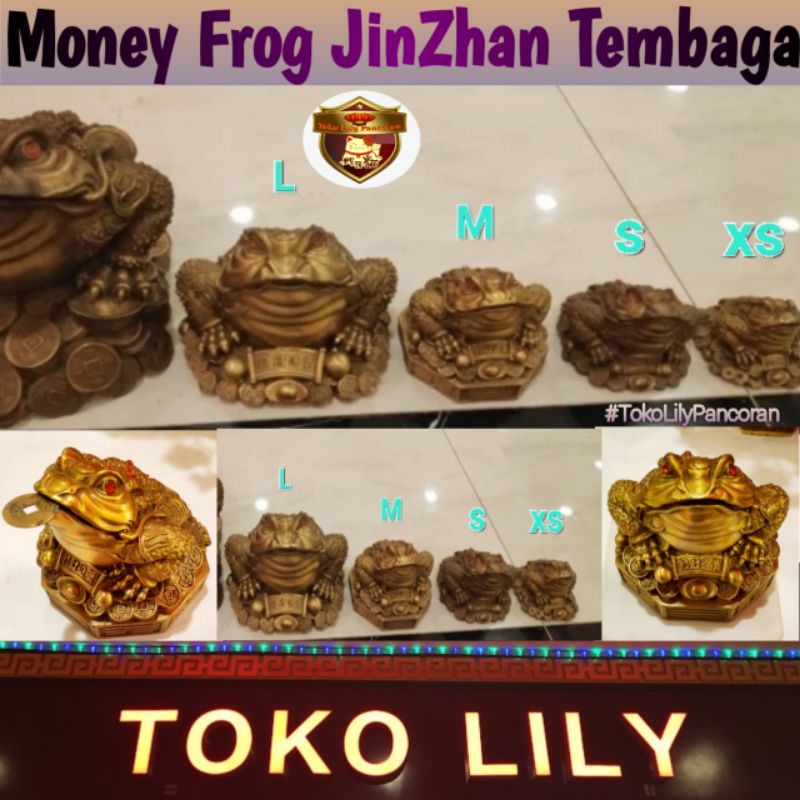 Money Frog Jinzhan Tembaga Kuningan Fengshui