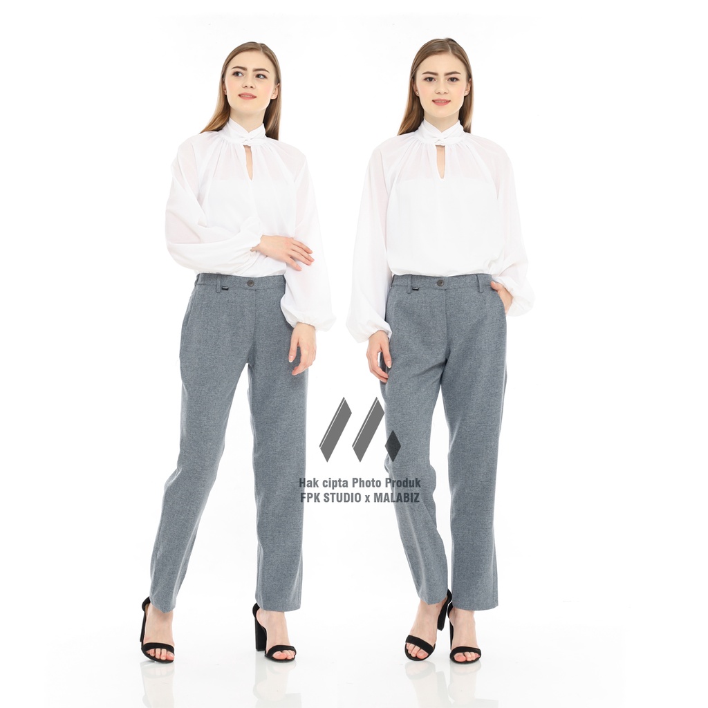 AEGIS - Celana Wanita Karet Samping Formal Kantor Original Malabiz Celana Bahan Celana Kerja Celana Basic CElana Dasar Celana Bahan Celana Pinggang Karet