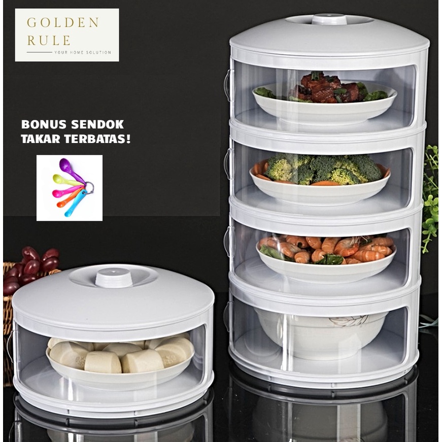 Tudung Saji 4 Susun Modern / Food Cover / Tempat Makanan / Wadah Makanan Plastik / Rak Makanan Plast