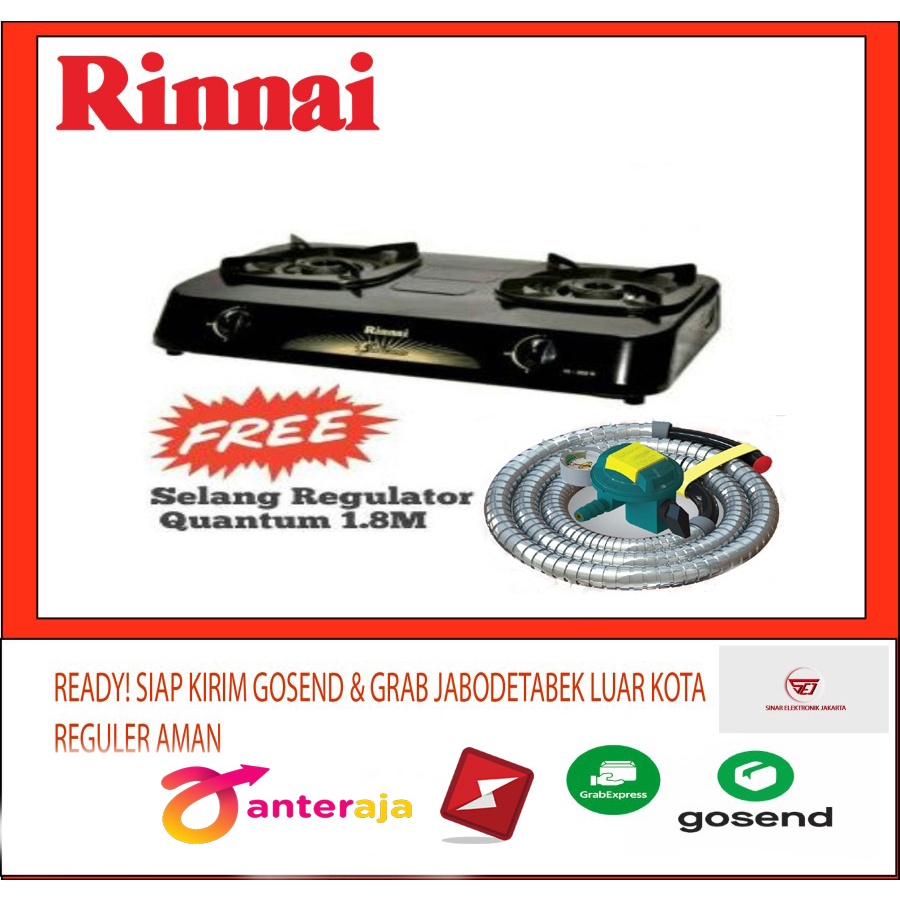 Rinnai RI 302S Paket Selang Gas Quantum + Regulator QRL 142 + Meteran . SNI