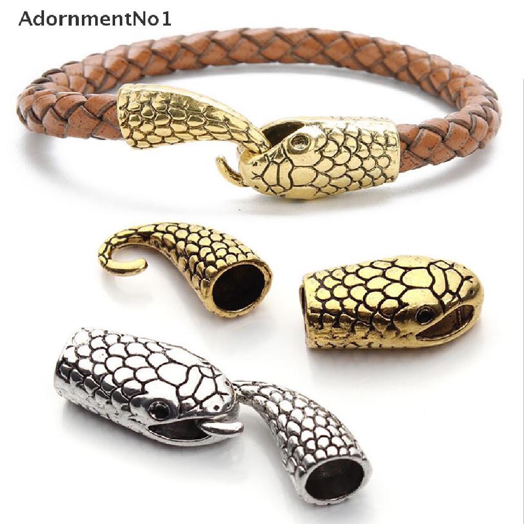 (AdornmentNo1) 10 Set Konektor Gelang Kulit Ular DIY