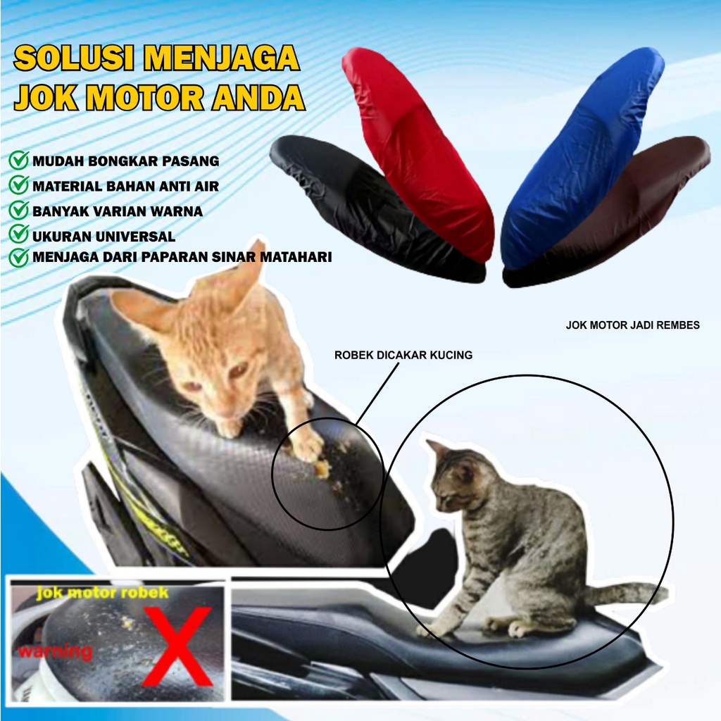 Sarung Jok Motor Anti Air Cover Pelindung Jok Motor Beat Vario Scoopy Genio Mio Fino X-ride Spin Satria Sonic Supra Shogun Jupiter N-max Pcx Adv Aerox Freego Vespa