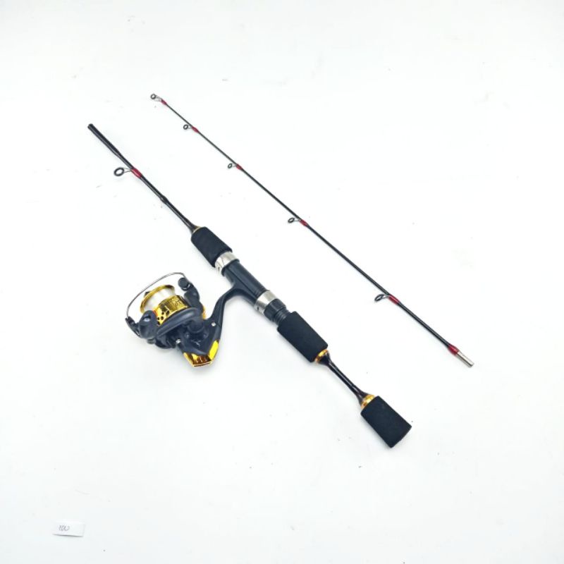terlaris murah satu set joran pancing spinning kaku lentur fiber solid kuat ajiro kujira 165 180 198 cod