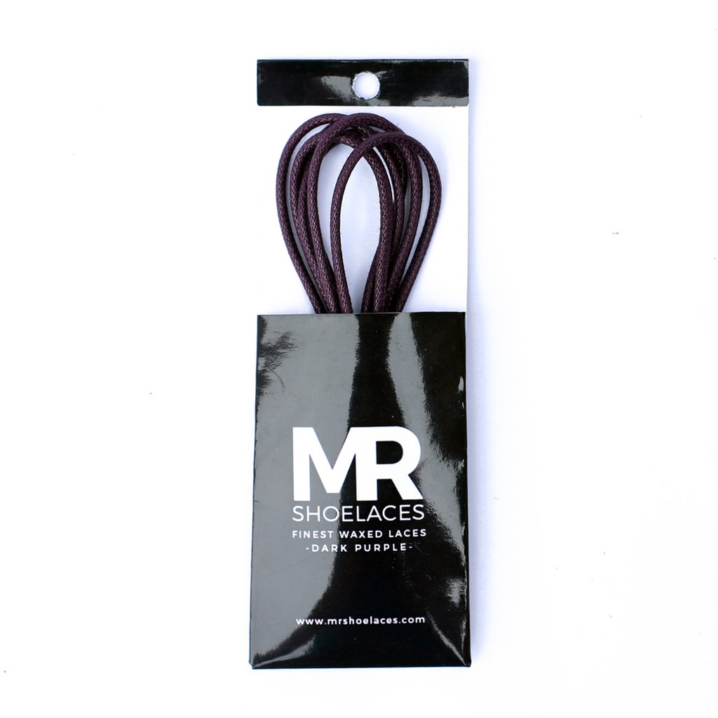 MR Shoelaces RD16 Dark Purple (Ungu Tua) Tali Sepatu Lilin 2-3mm Bulat Round 50cm 60cm 70cm 80cm 90cm 100cm 120cm 150cm (Waxed Laces) - Premium Shoelace