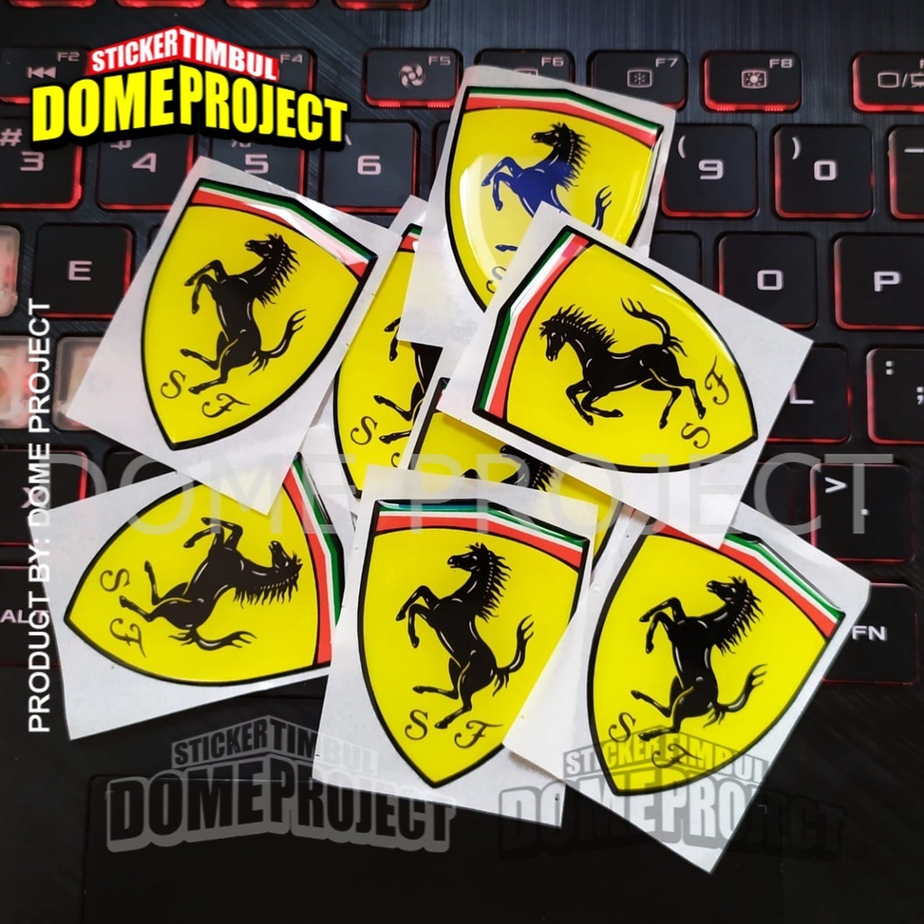 STIKER FERRARI TIMBUL EMBLEM OUTDOOR LENTUR AKSESORIS WATERPROOF